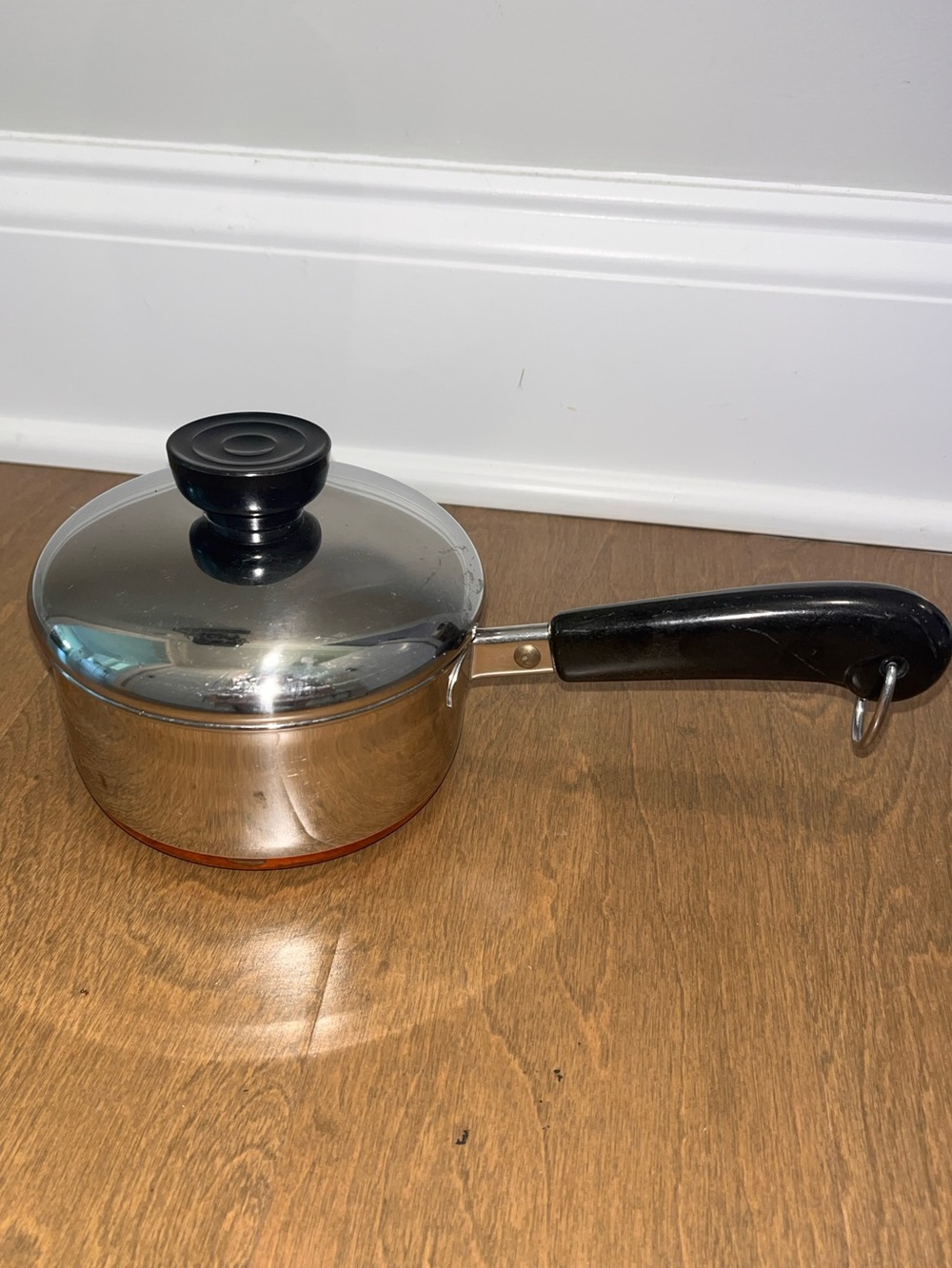 Vintage Revere Ware 3/4 QT -86 Sauce Pan 1801 Copper Bottom Clinton IL USA w/Lid